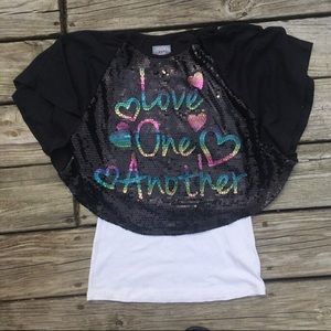 love one another sequined top